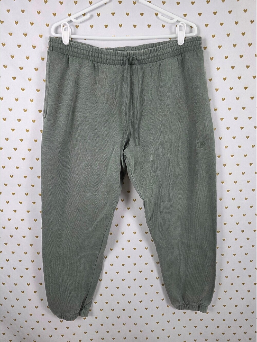 Victorias Secret PINK Sage Green Sweats Sweatpants Joggers Pockets Large